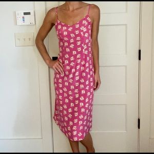 HVN Pink Flower Silk Dress - Size 2